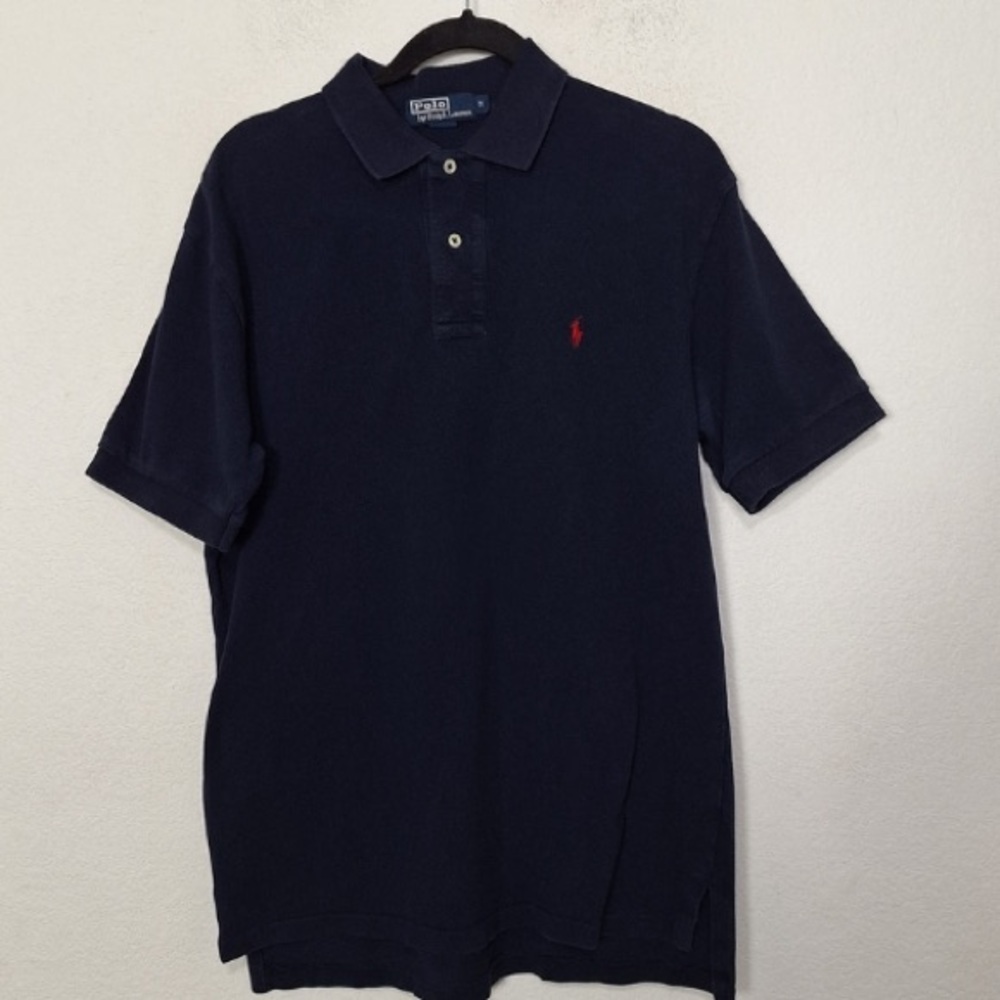 Polo Ralph Lauren Navy Blue Preppy Old Money Short Sleeve Polo Shirt Size M